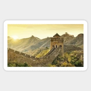 Great Wall of China Abstract Painting Sticker